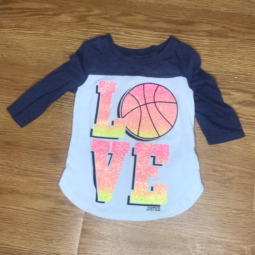 Justice quarter sleeve baseball shirt